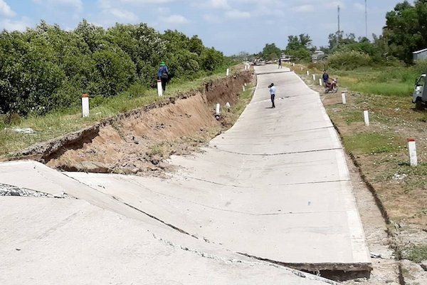 Sụt lún đất ở ĐBSCL ngày càng nghiêm trọng. Ảnh: Thái Bình