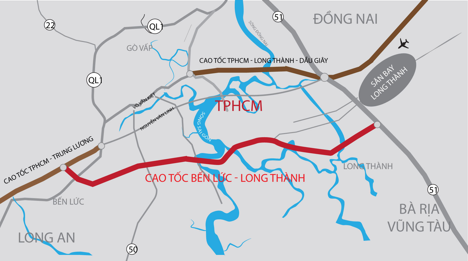 Cao tốc Bến Lức - Long Thành. Ảnh: Minh Hoàng